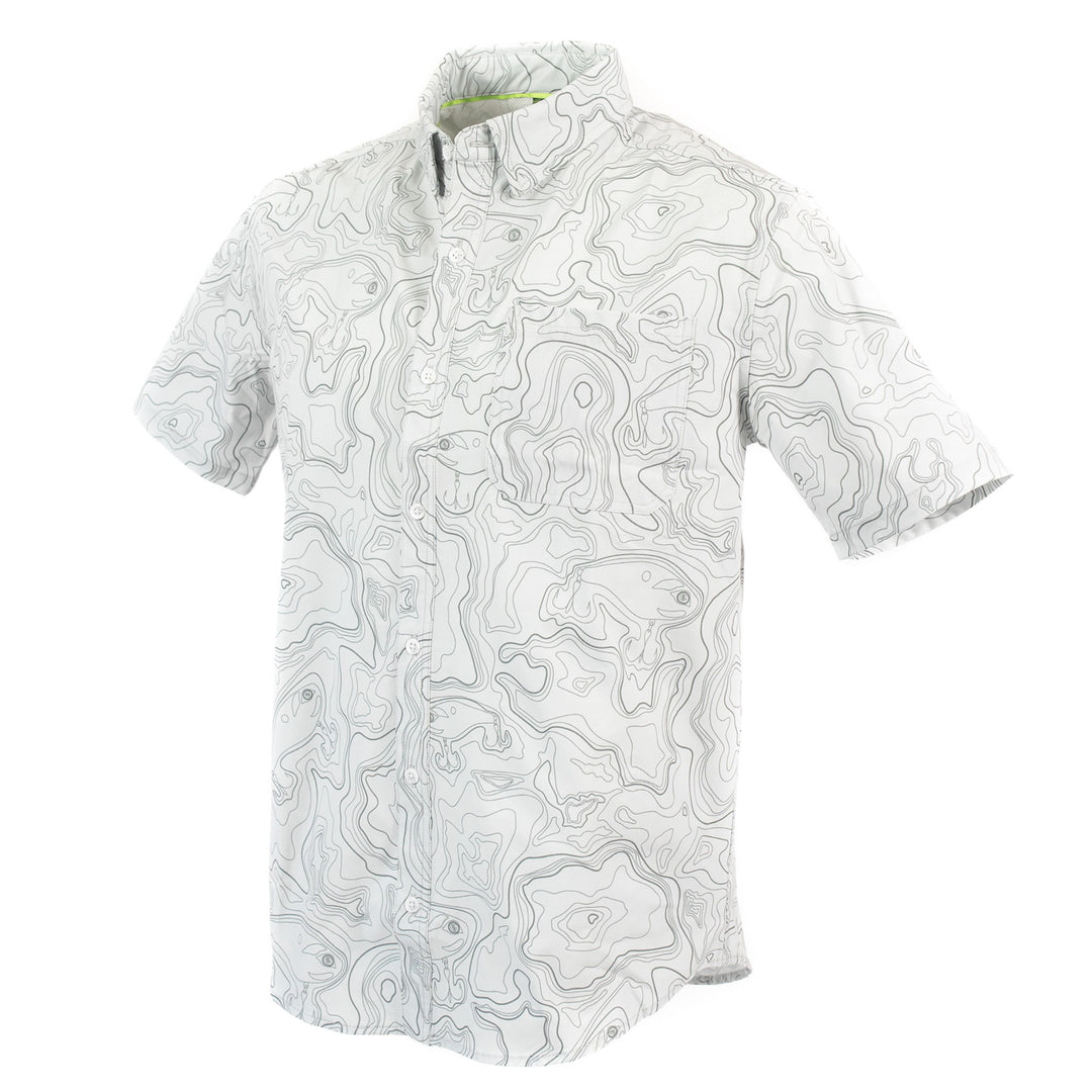Overcast Topo Short Sleeve Ventilated Fishing Shirt, S