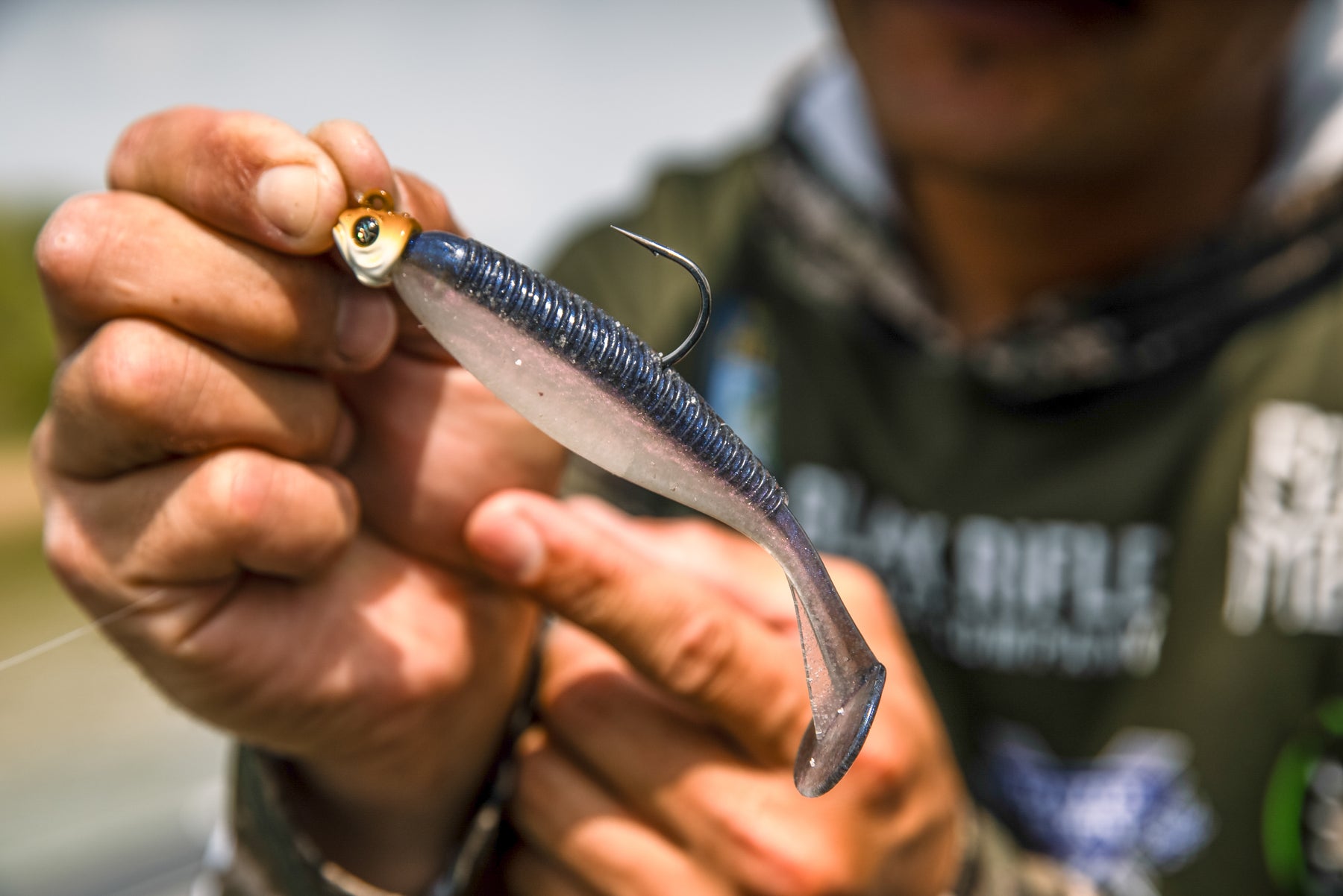 Fishing Lure on the Palm of a Person Stock Photo - Image of head