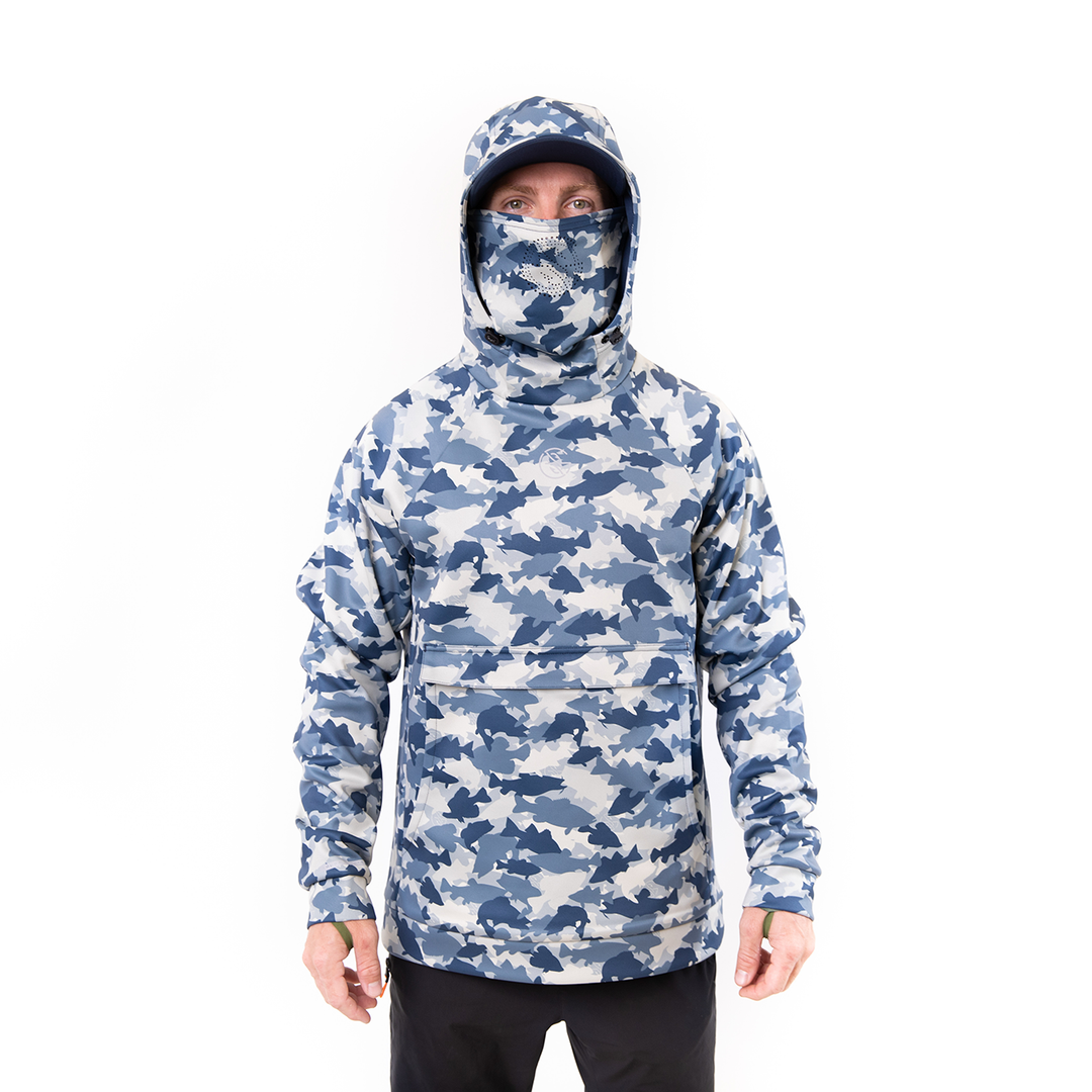 Whitewater Fish Camo Ultimate Hoodie with Gaiter
