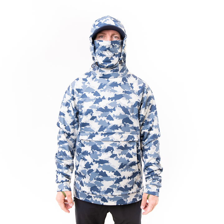 Whitewater Fish Camo Ultimate Hoodie with Gaiter