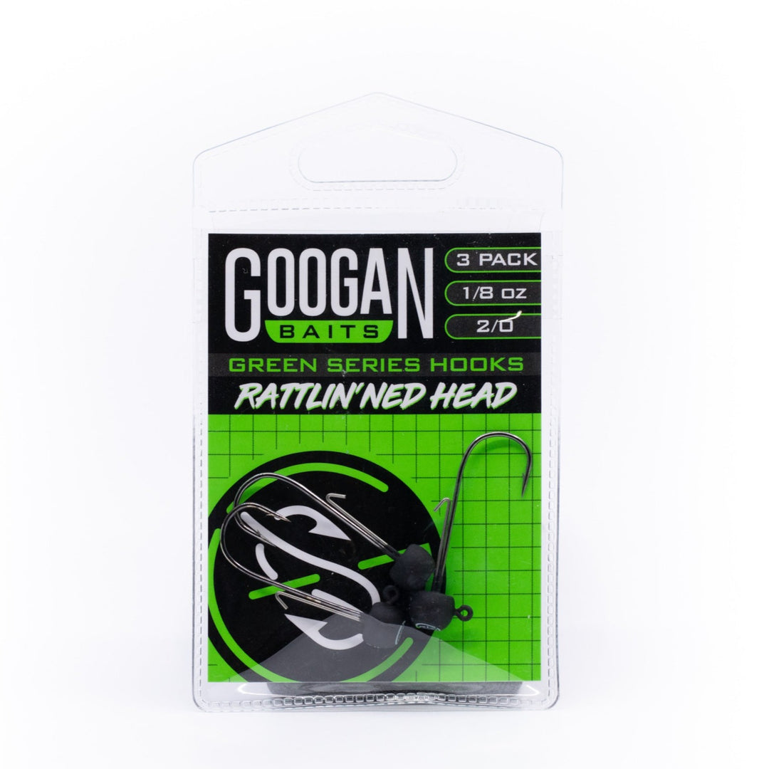 Googan Squad Rattlin' Ned Head Hook, Size 2/0, Metal