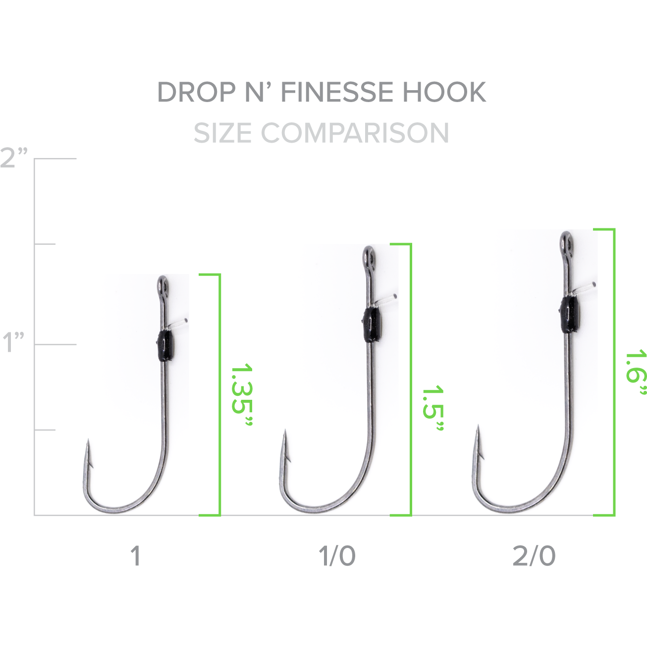 Googan Squad Green Series Drop N Finesse Hook 1/0 GDNFH-10