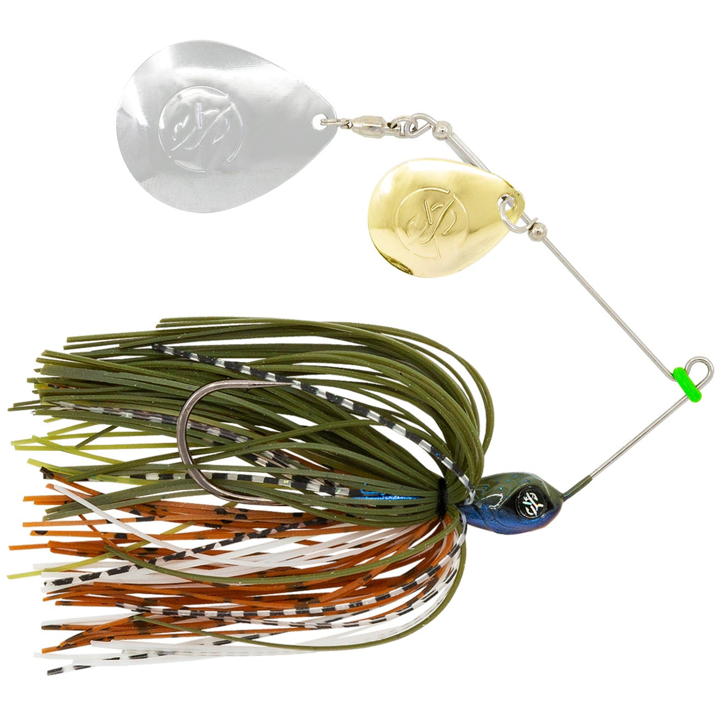 Googan Squad Zinger Spinnerbait - 3/8oz Colorado #2 - Willow  Chartreuse/White